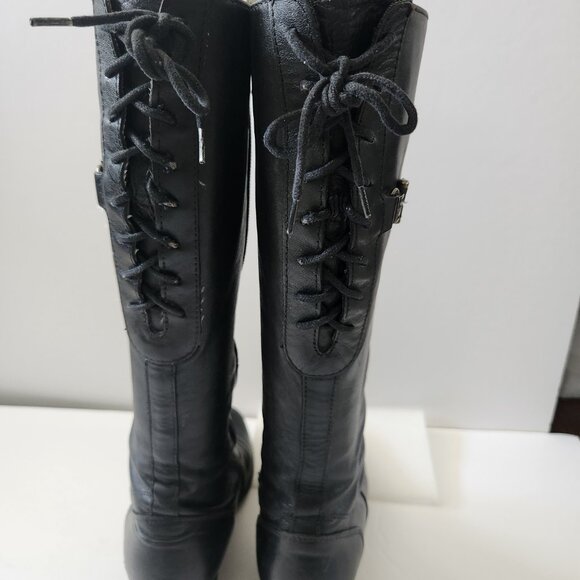 Nero Giardini Leather Boots Y2K Made In Italy Side Zipper - Back Lace-up detail - Picture 7 of 12